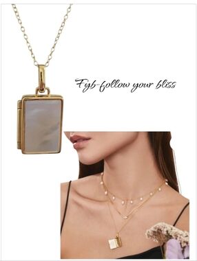 NWT Fyb- Follow Your Bliss Elegant Gold  Pearl Locket